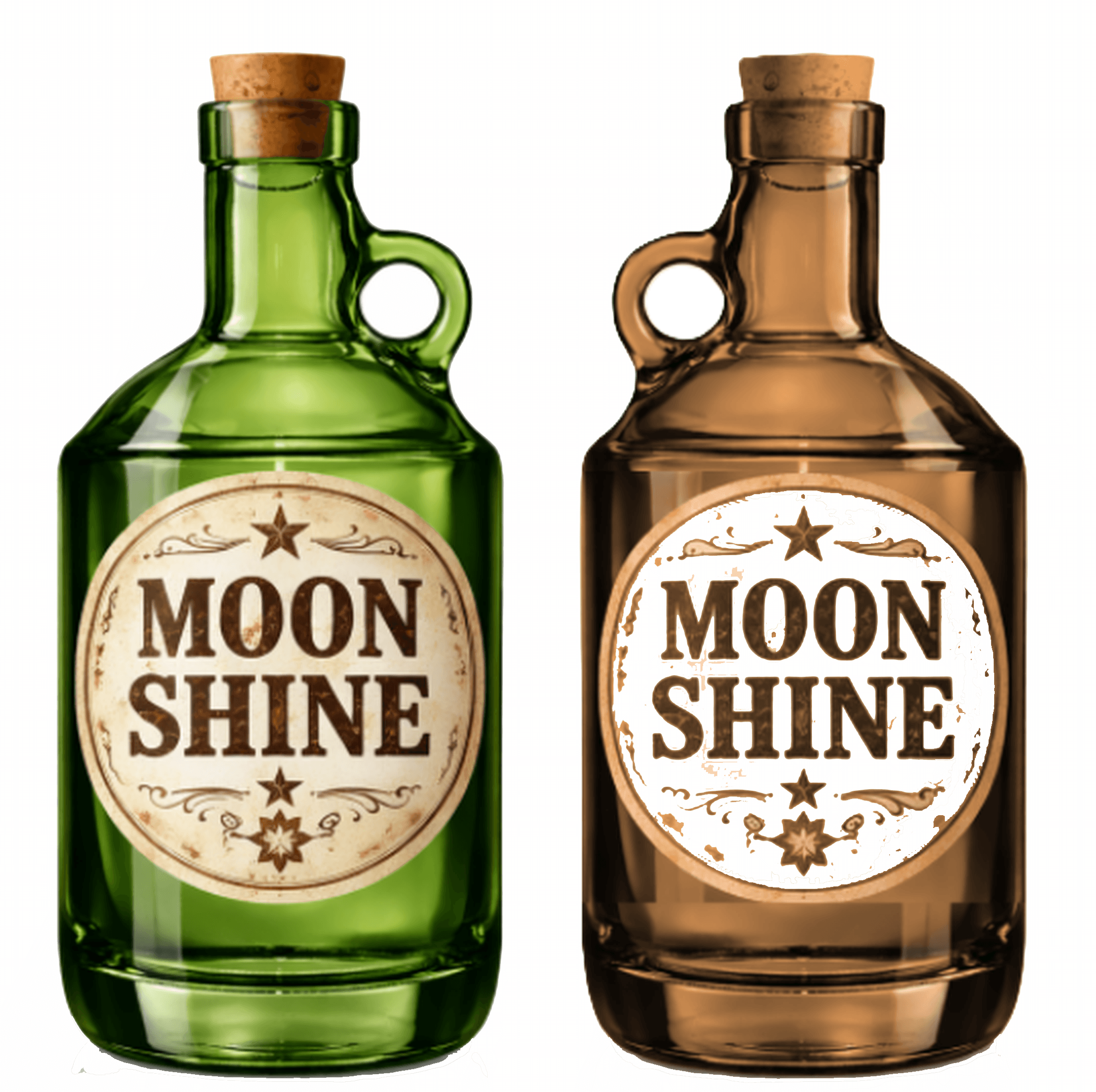 Moon Shine Big Bottle - Big PVC Photo Booth Prop, double sided photo booth props, realistic and colorful design.