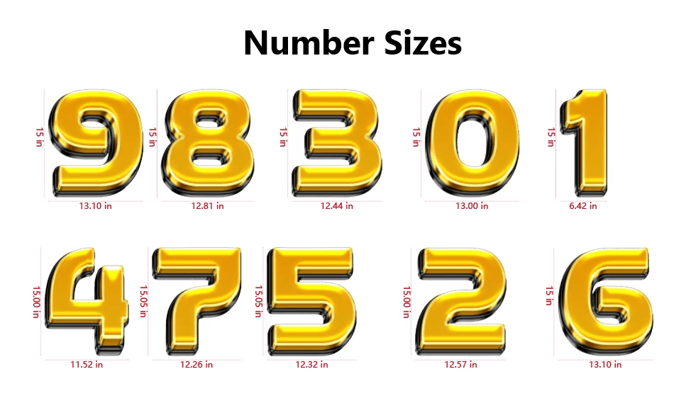Number 1, photo booth props with various sizes in bright gold for amazing photo opportunities.