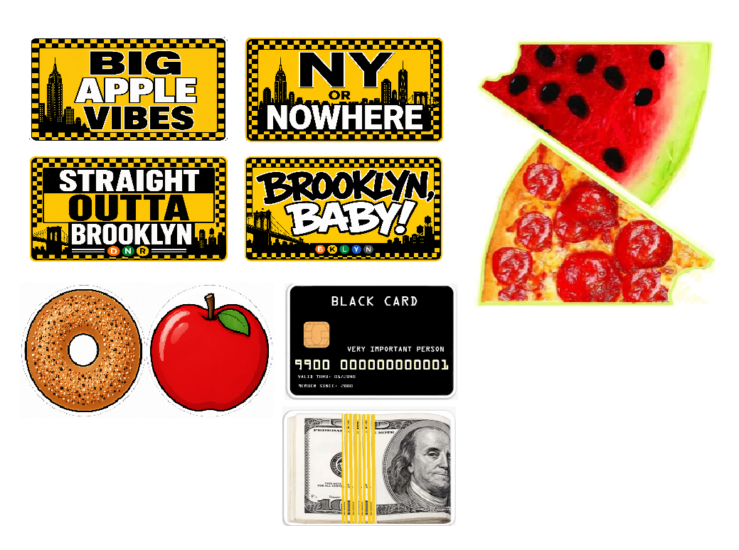 New York Vibe Photo Booth Props – 5 Double-Sided Party Props