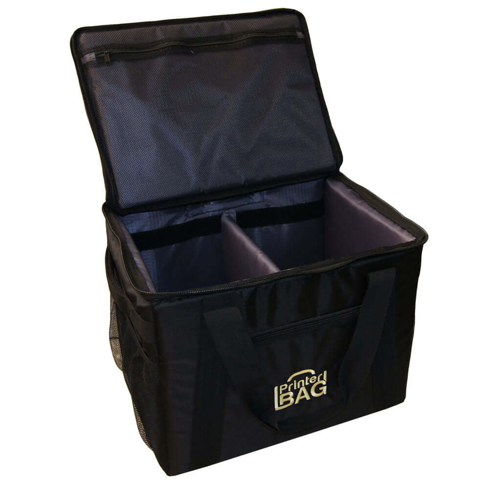 DNP RX1HS printer carrying case with dividers, durable black design for photo printer transport.