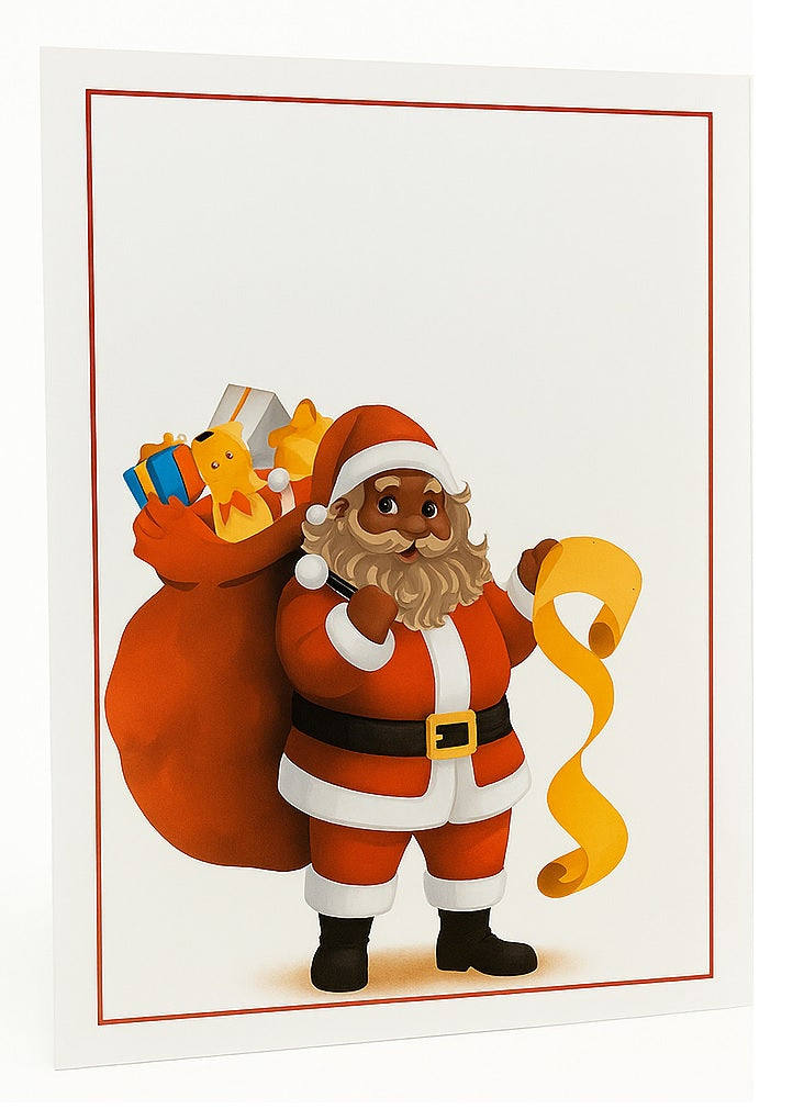 santa 4x6 photo folder - black african american santa claus for Christmas