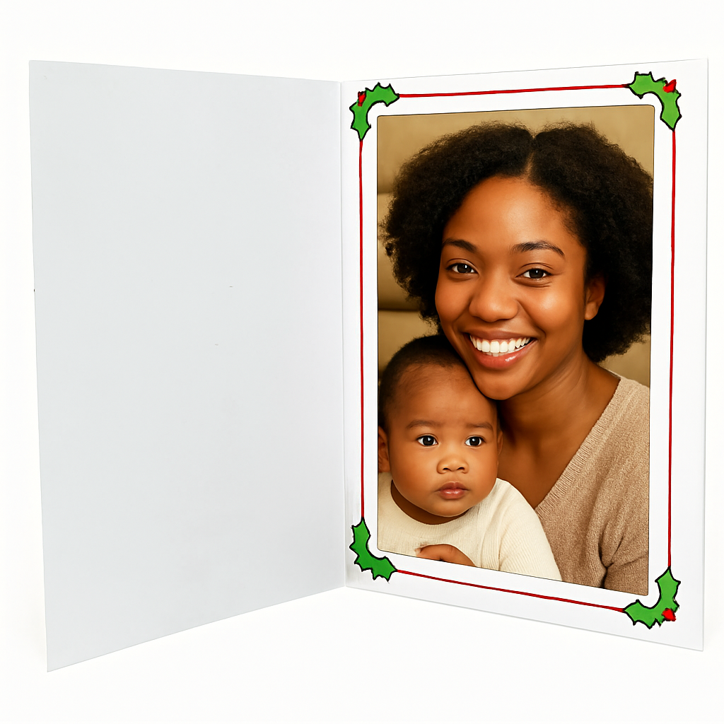 santa claus 4x6 photo folder african american