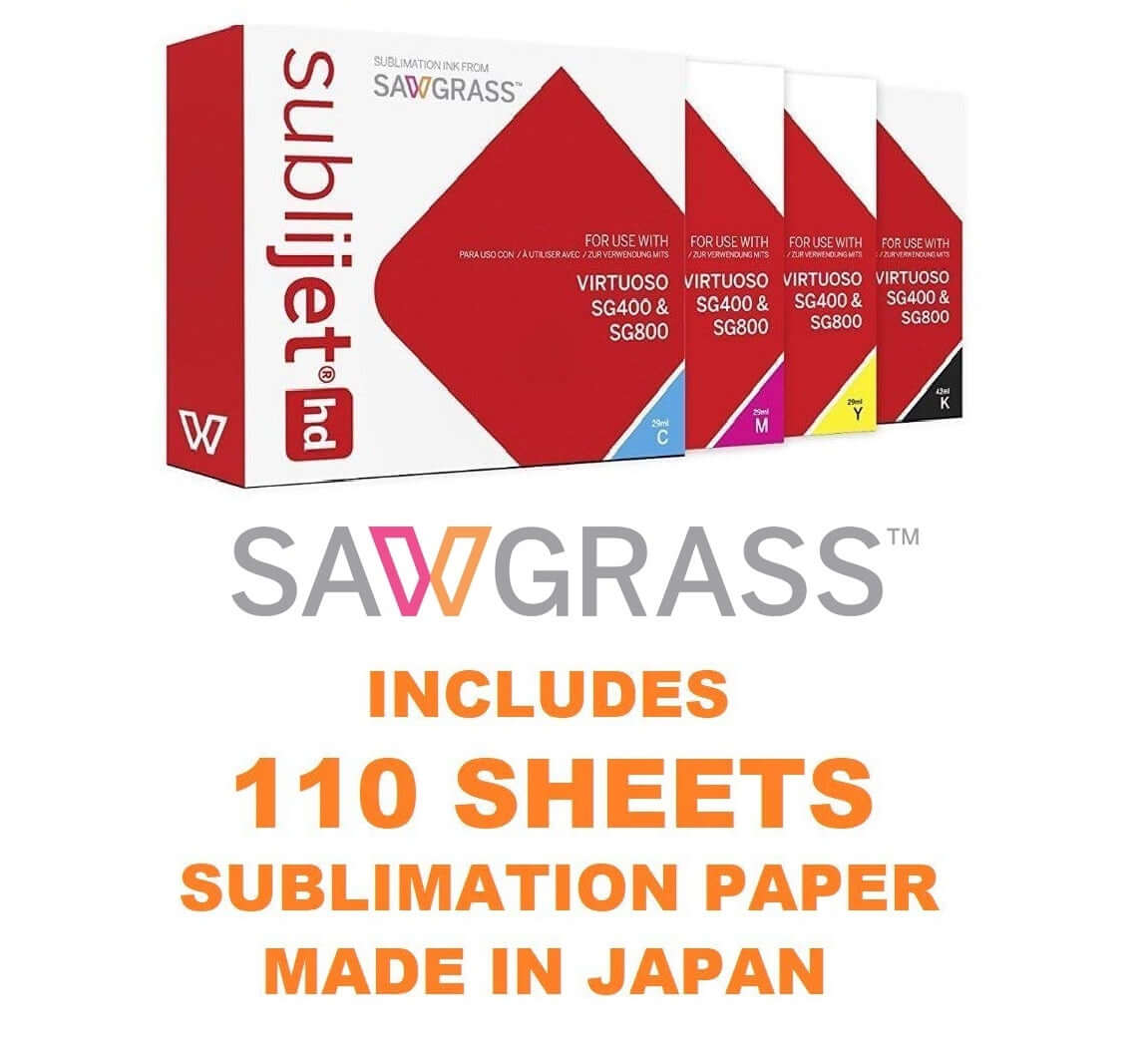 Sawgrass SG400 SG800 Ink - Full set with sublimation paper