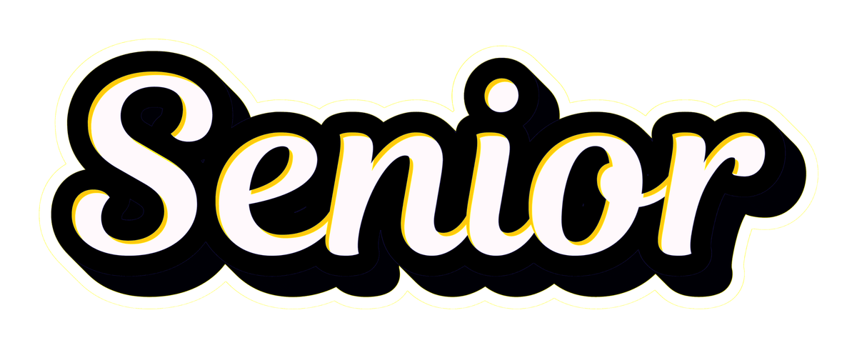 Senior PVC Photo Booth Prop in bold lettering for fun photo opportunities at events and parties.