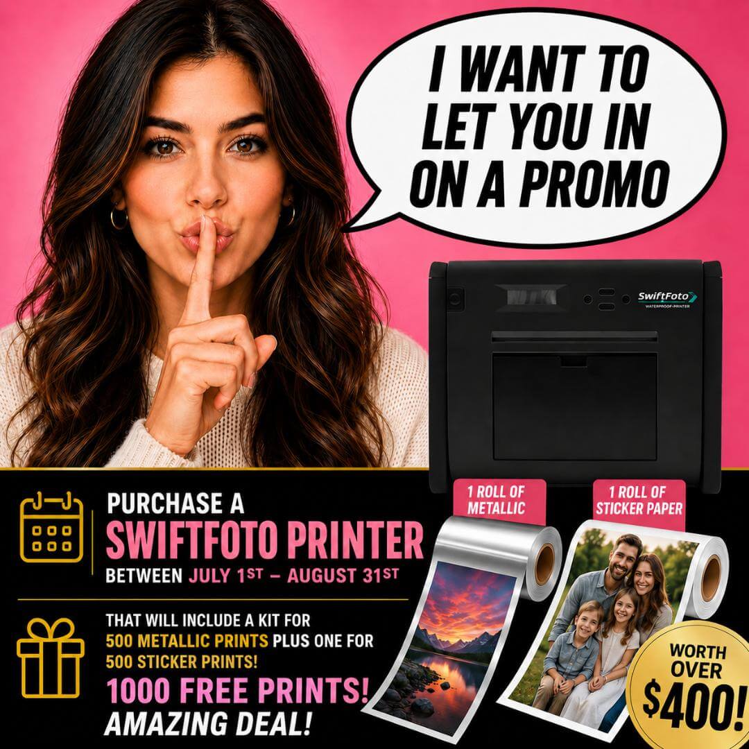 View details for SwiftFoto KSF-10R Multimedia Printer Bundle with 1000 Prints, Set of Props & Rolling Case SwiftFoto KSF-10R Multimedia Printer