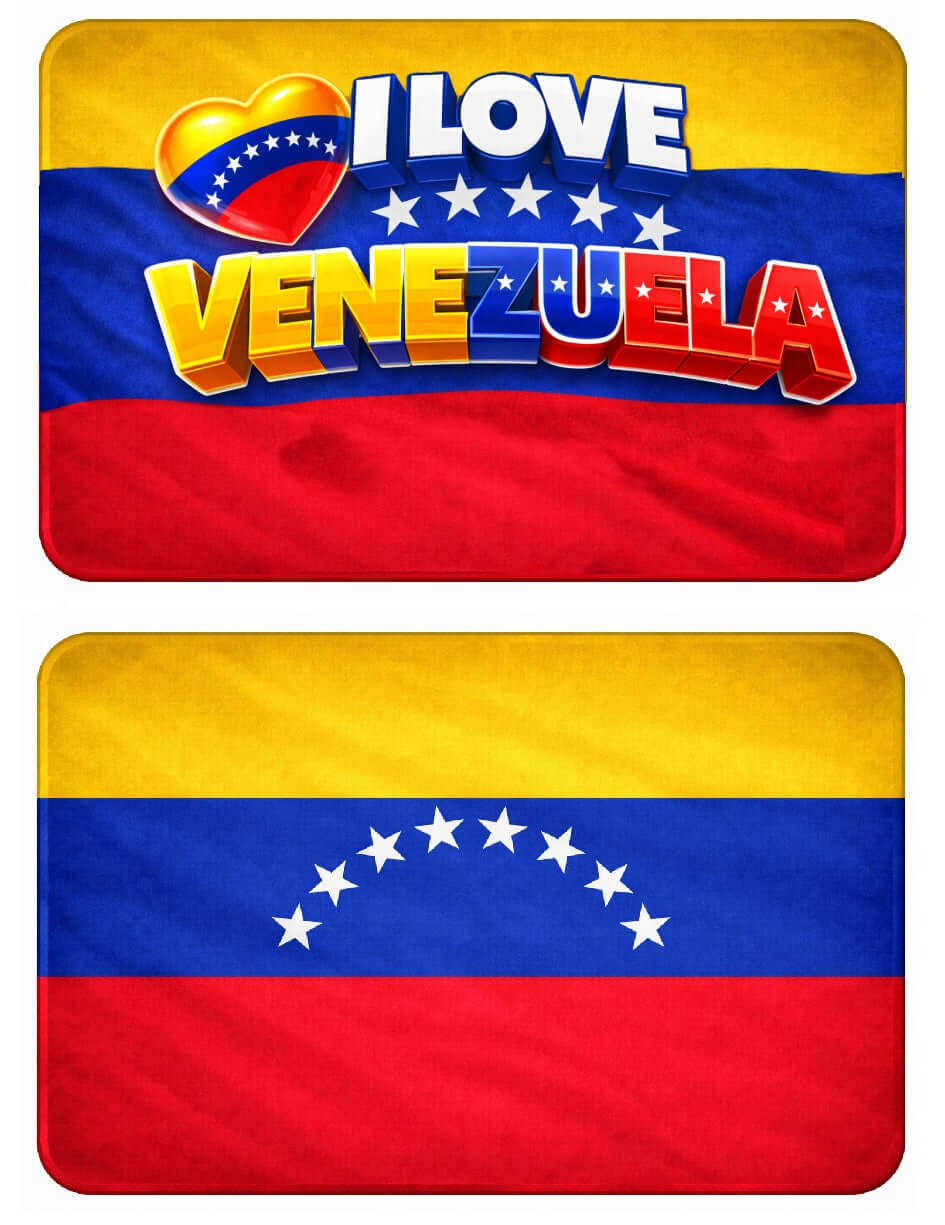 Soccer Venezuela double sided photo booth props with vibrant Venezuela flag design, perfect for World Cup celebrations.