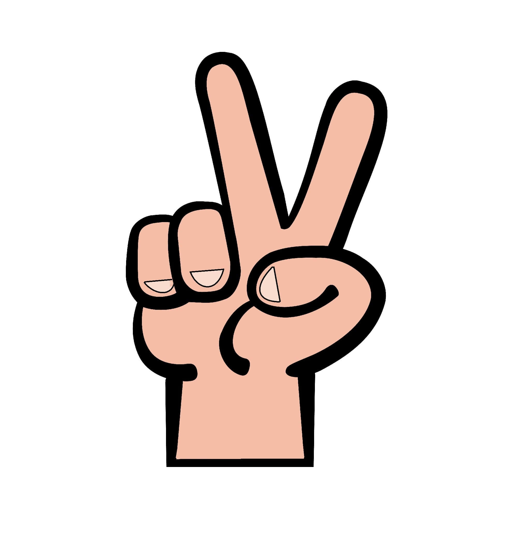 Big hand "V for Victory" sign prop for photo booths, 14" tall with PopSocket for fun and amazing photo quality.