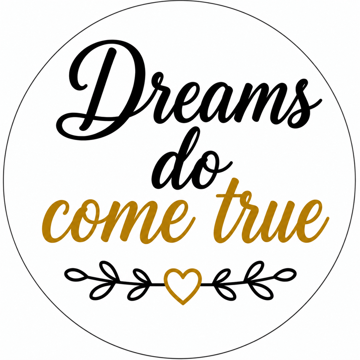 White, Black & Gold Wedding Photo Booth Props – 5 Double-Sided PVC Signs featuring 'Dreams do come true' design.