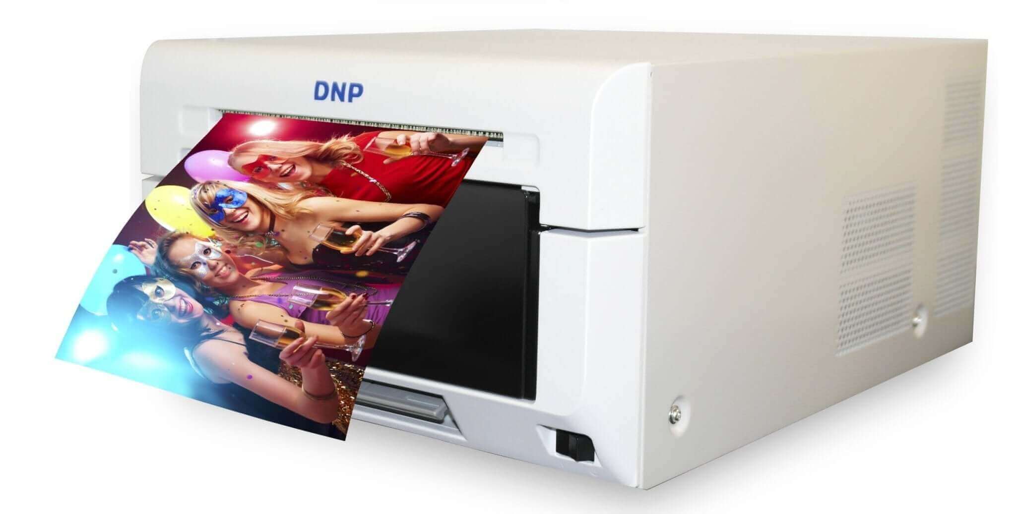 DNP DS620A printer producing vibrant photo prints for events and photo booths.