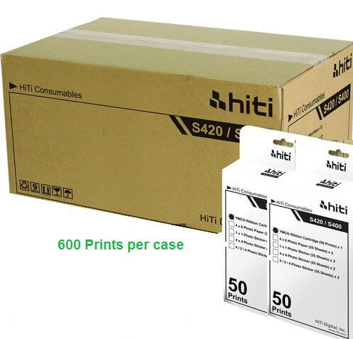 Hiti S420 print kit including photo paper and ribbon for 600 prints, ideal for HiTi S420 Series printers.