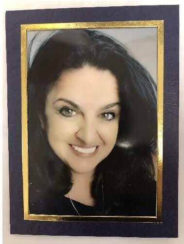 Manhattan Blue and Gold 5" x 7" Luxury easel - Eventprinters.com