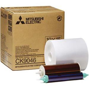 Mitsubishi CK9046 media kit with roll of paper and ribbons for high-quality 10x15 prints.