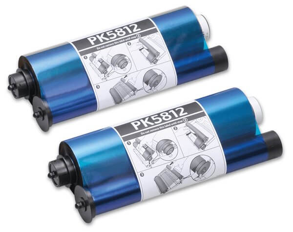Mitsubishi PK5812 ribbons for CP-W5000DW printer, includes two ink ribbons for 250 duplex prints.
