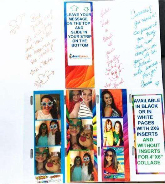 Collage of photo booth strips with messages, showcasing elegant presentation for events and client interactions.