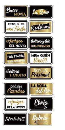 Recien Casados Spanish wedding prop set featuring eight double-sided signs with fun sayings, high-quality and anti-glare.