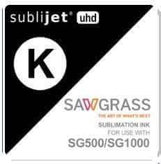 Sawgrass SG500/SG1000 black sublimation ink cartridge 31ml for professional printing.