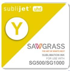 Sawgrass SubliJet UHD Yellow Ink Cartridge for SG500/SG1000, vibrant yellow sublimation ink, 31ml.