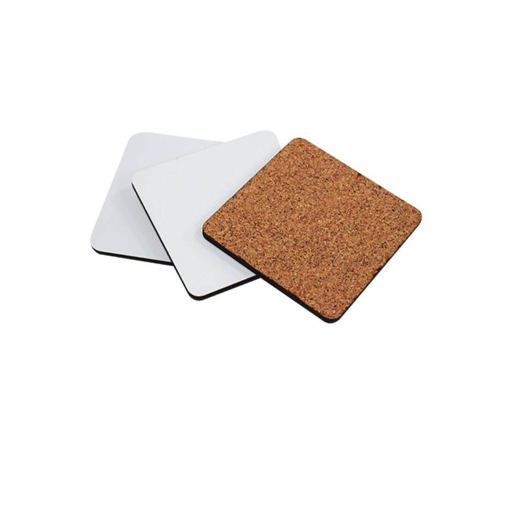 Sublimation Coaster Blanks - 3.75" Square with Cork Back. Pack of 10. - Eventprinters.com