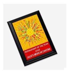 Unisub 9"x12" Black Ogee Edge MDF Plaque- 12 per Box - Eventprinters.com