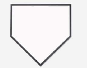 Black beveled edge plaque, home plate shaped, for recognition awards and achievements, 10"x10" size.