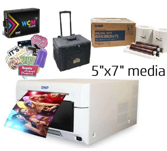 DNP DS620A Printer - Complete Bundle with WCM Plus, 5x7 Media, Rolling Case & Props