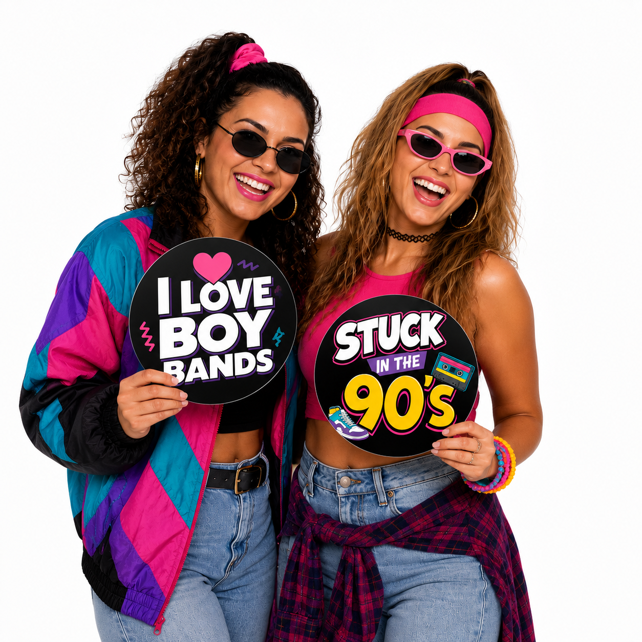 Ultimate 90's Photo Booth Props Set – 5 Retro PVC Thematic Party Props