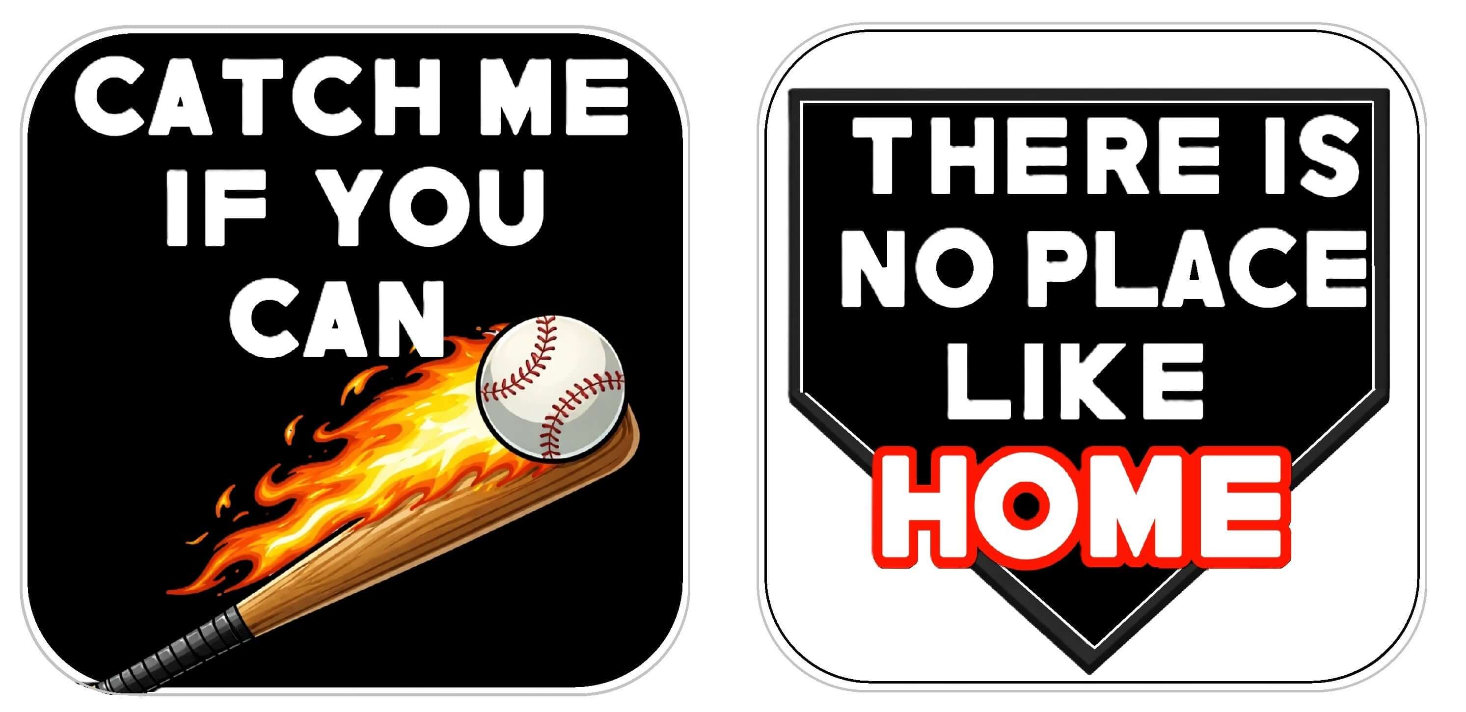 Colorful Baseball Prop Set photo booth props featuring a flaming baseball bat and home plate design.