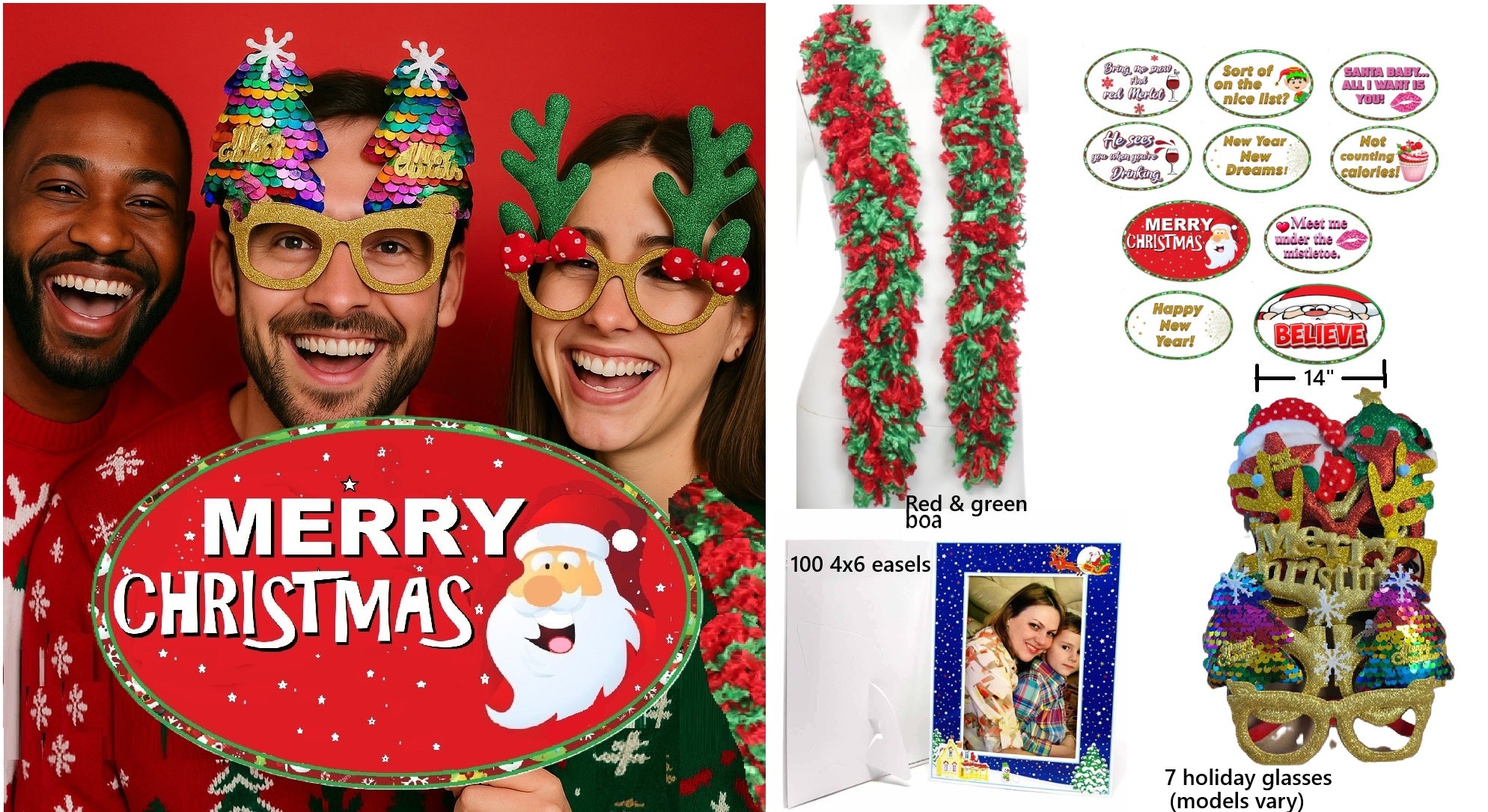 "CHRISTMAS" Photo Booth Prop set and more!