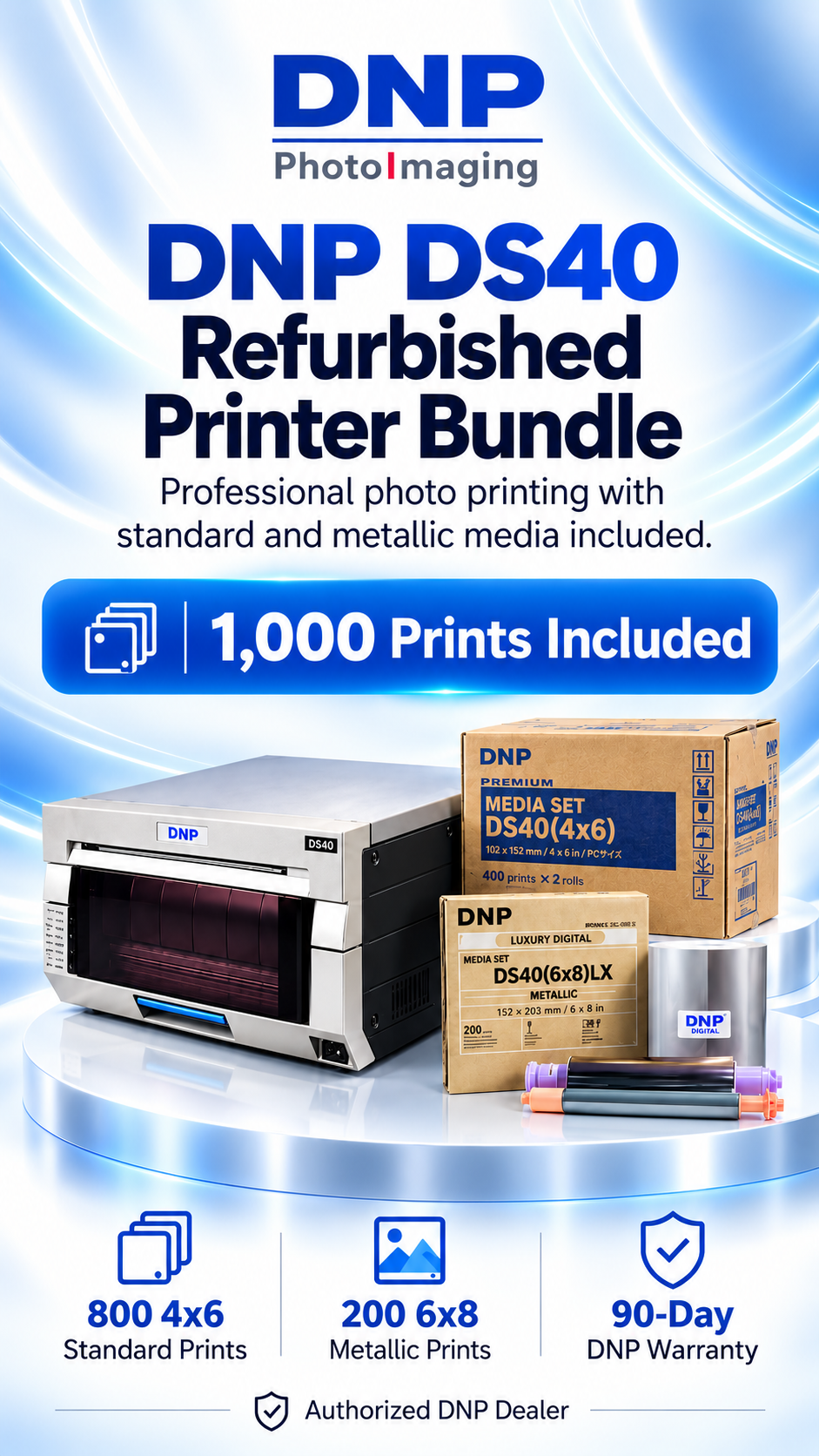 DNP DS40 Printer Refurbished Bundle - Authorized DNP dealer  