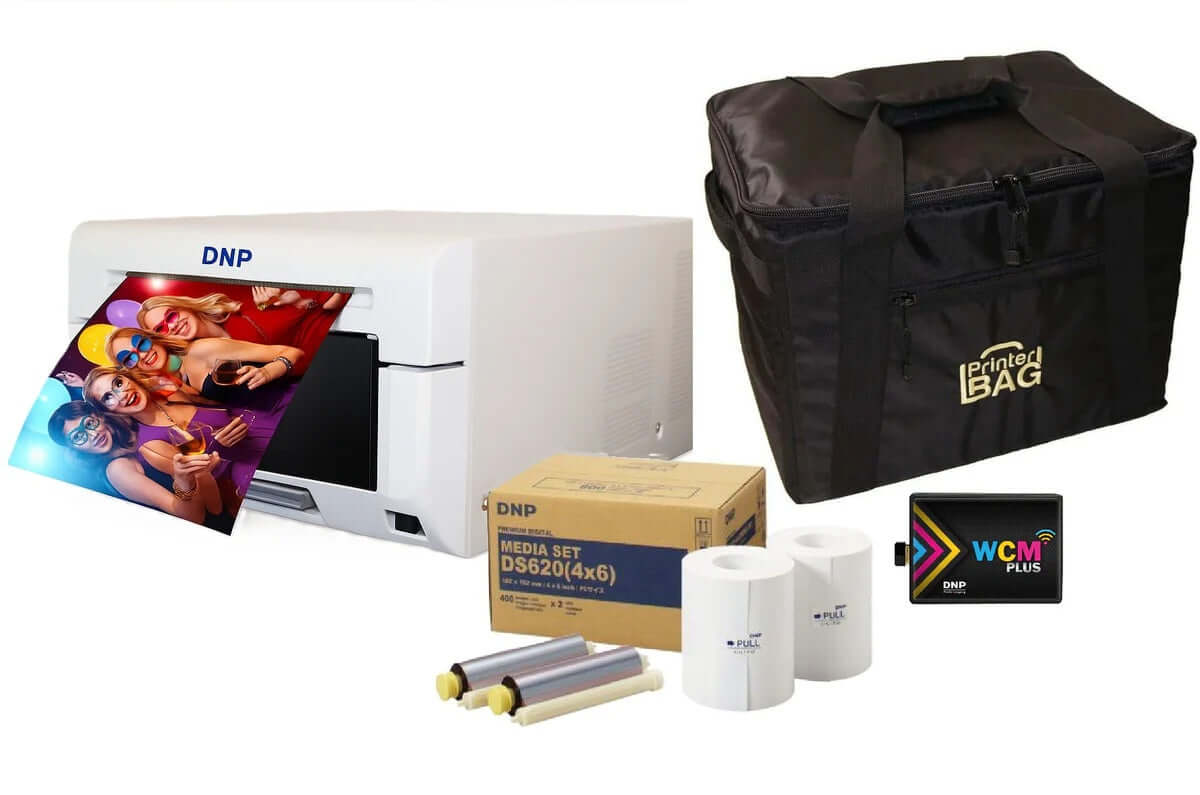 DNP DS620A Photo Booth Printer Bundle with 4x6 media - WCM Plus and carrying case
