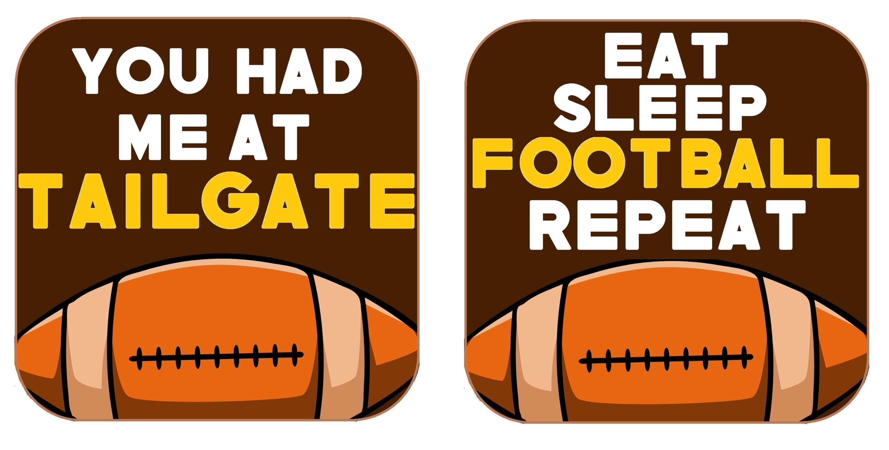 Football Prop Set photo booth props featuring fun football-themed quotes and designs.