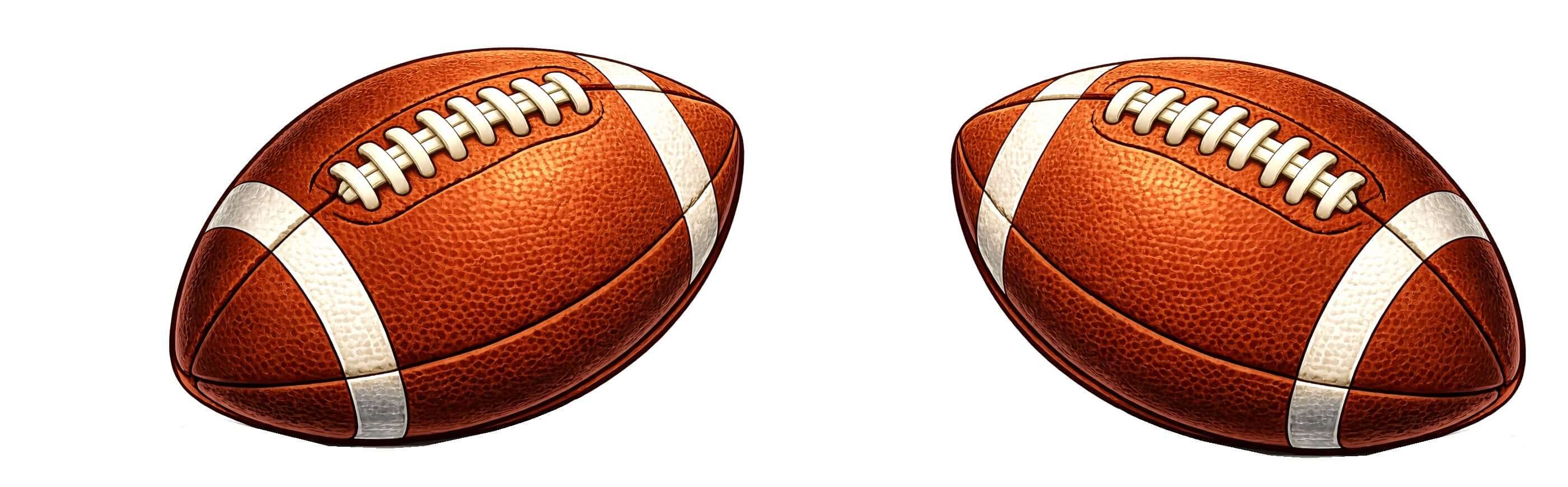 Colorful Football Prop Set with two vibrant and detailed footballs for fun photo booth props.