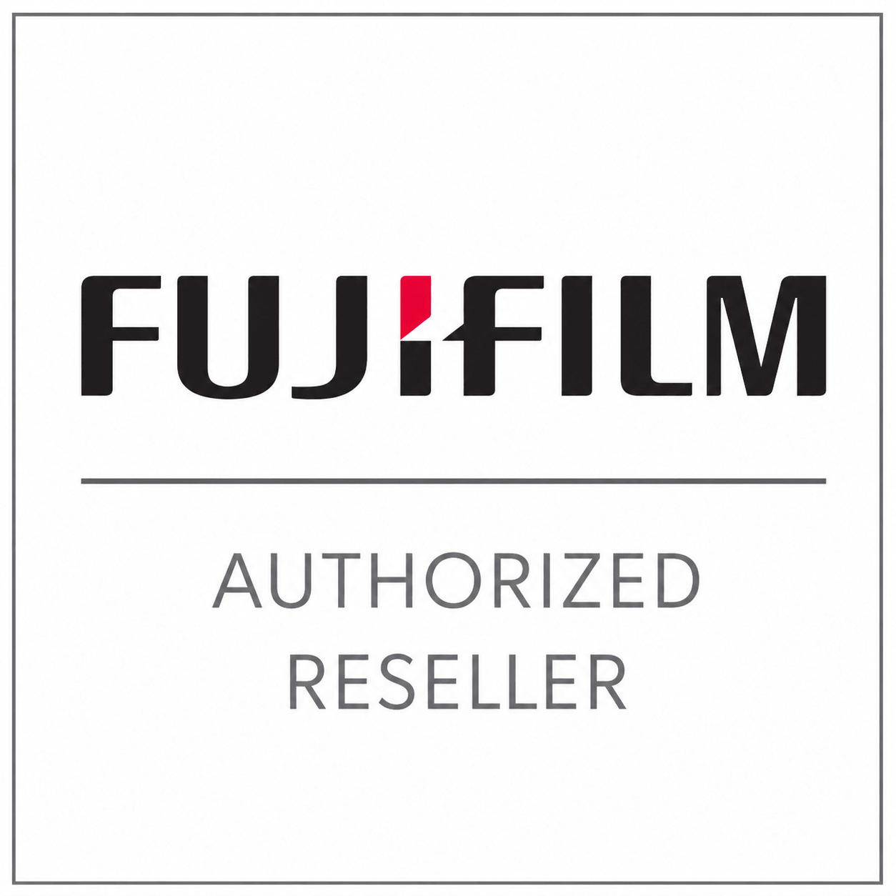 Fujifilm Authorized Reseller logo featuring the brand name prominently.