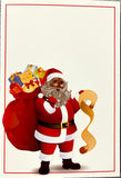 African American Santa Claus with List" 4x6 folders- pack of 100.