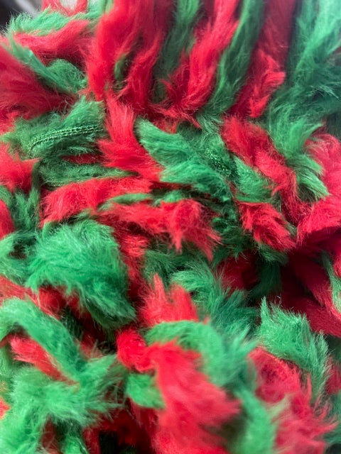Super Size Green & Red Featherless Boa – 72" Washable Christmas Photo Booth Prop