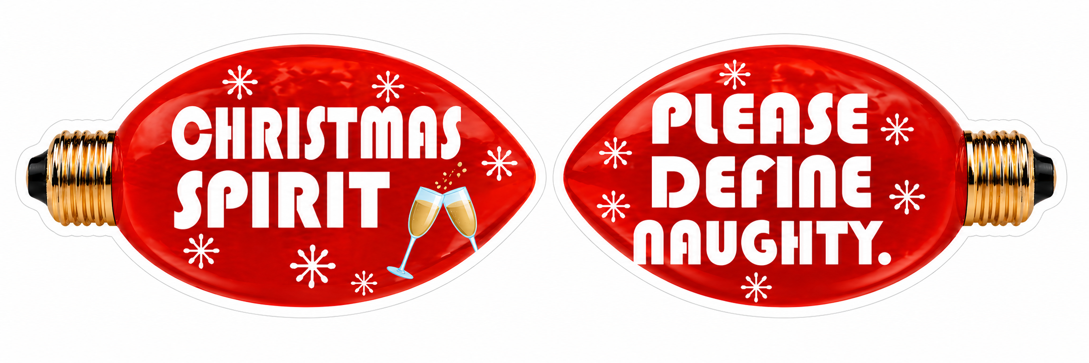 Christmas Fun Bulbs - Photo Booth Sign Props . Set of5  - Double Sided