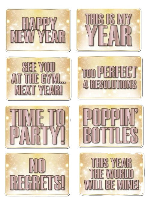New Years Celebration - Photo Booth Prop Set- 4  pieces