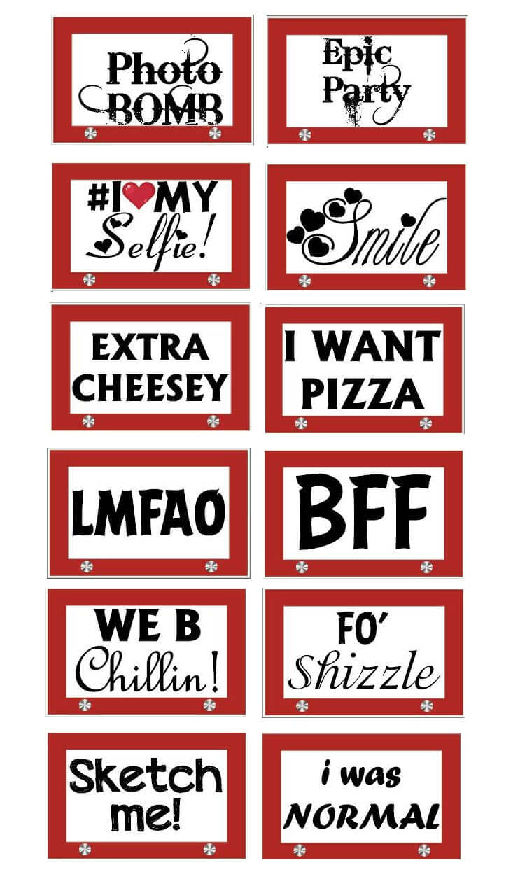 Cheesey Party Set- 6 piece Photo Booth Sign Props