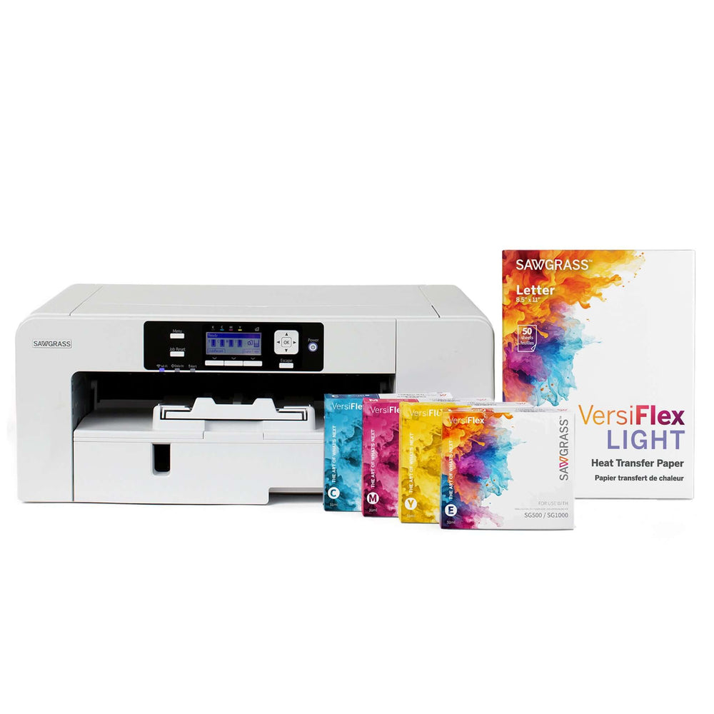 Sawgrass SG1000 VersiFlex printer bundle with genuine ink and VersiFlex Light paper