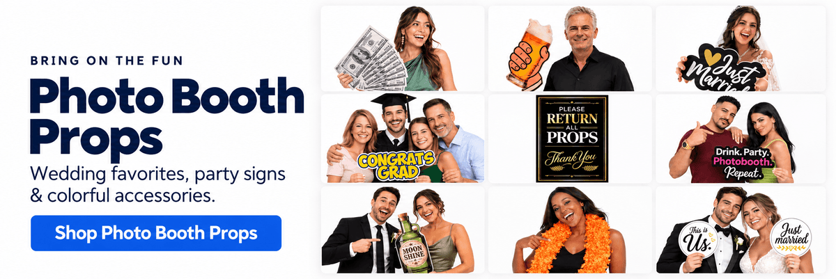 Photo Booth Props for Weddings, Birthdays, Celebrations and Parties. 