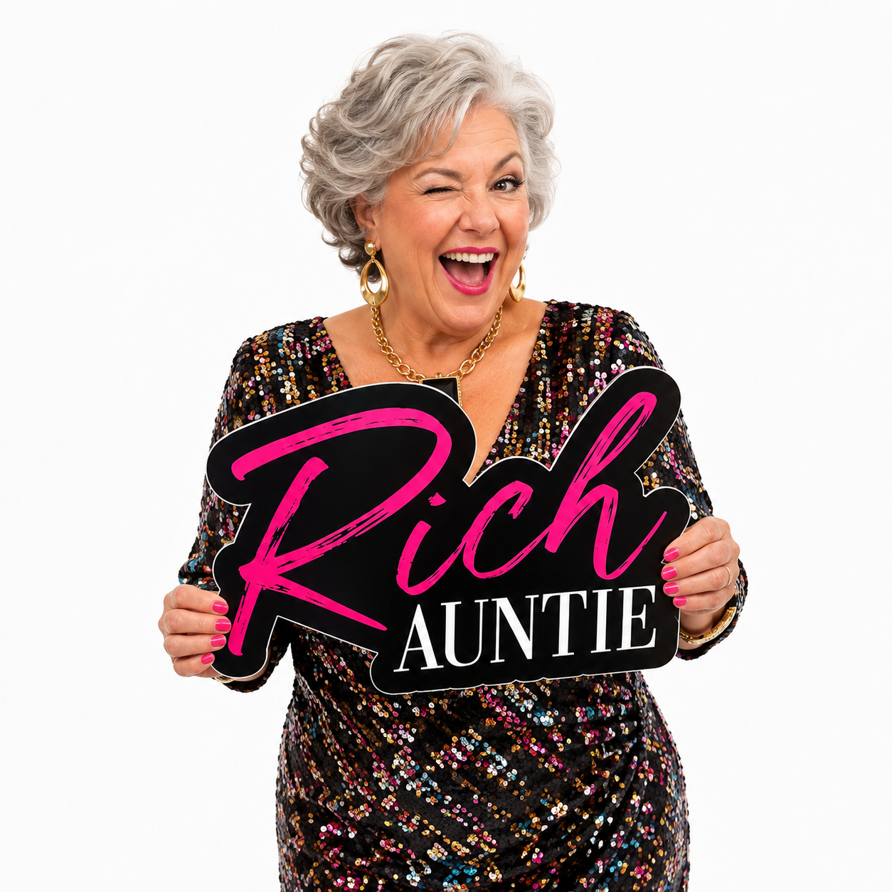 Photo Booth prop - Funny Party Prop Rich Auntie