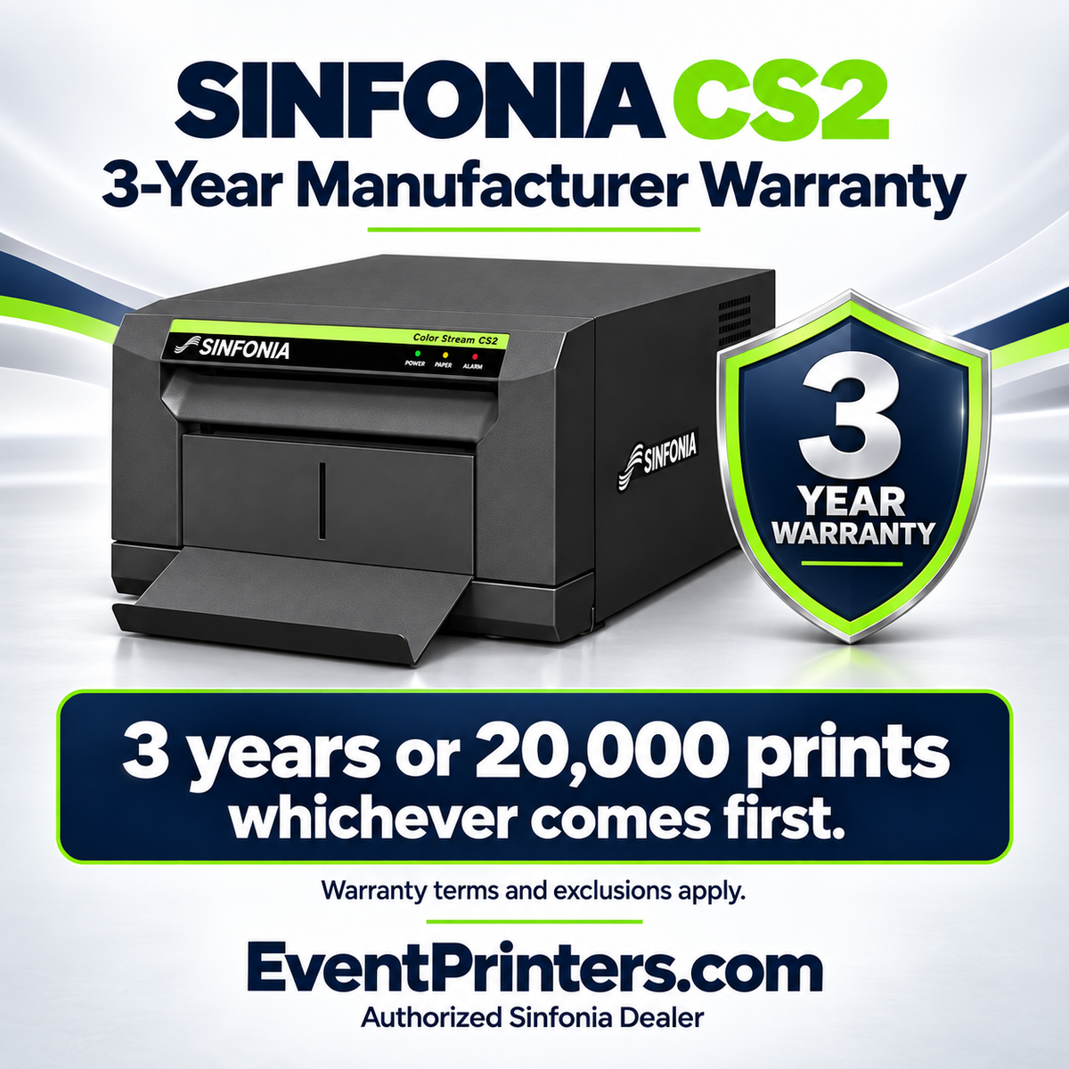 Sinfinia cs2 printer warranty