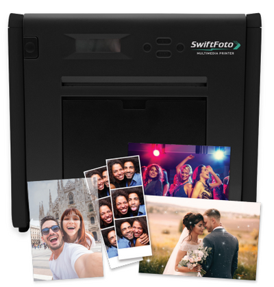 SwiftFoto KSF-10R photo booth printer in event setup