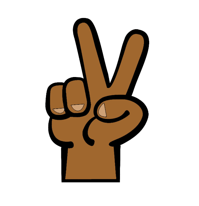 Graduation Photo Booth Props - V for Victory (with Pop Socket) DarkSkin oversized hand sign prop for photo booth.