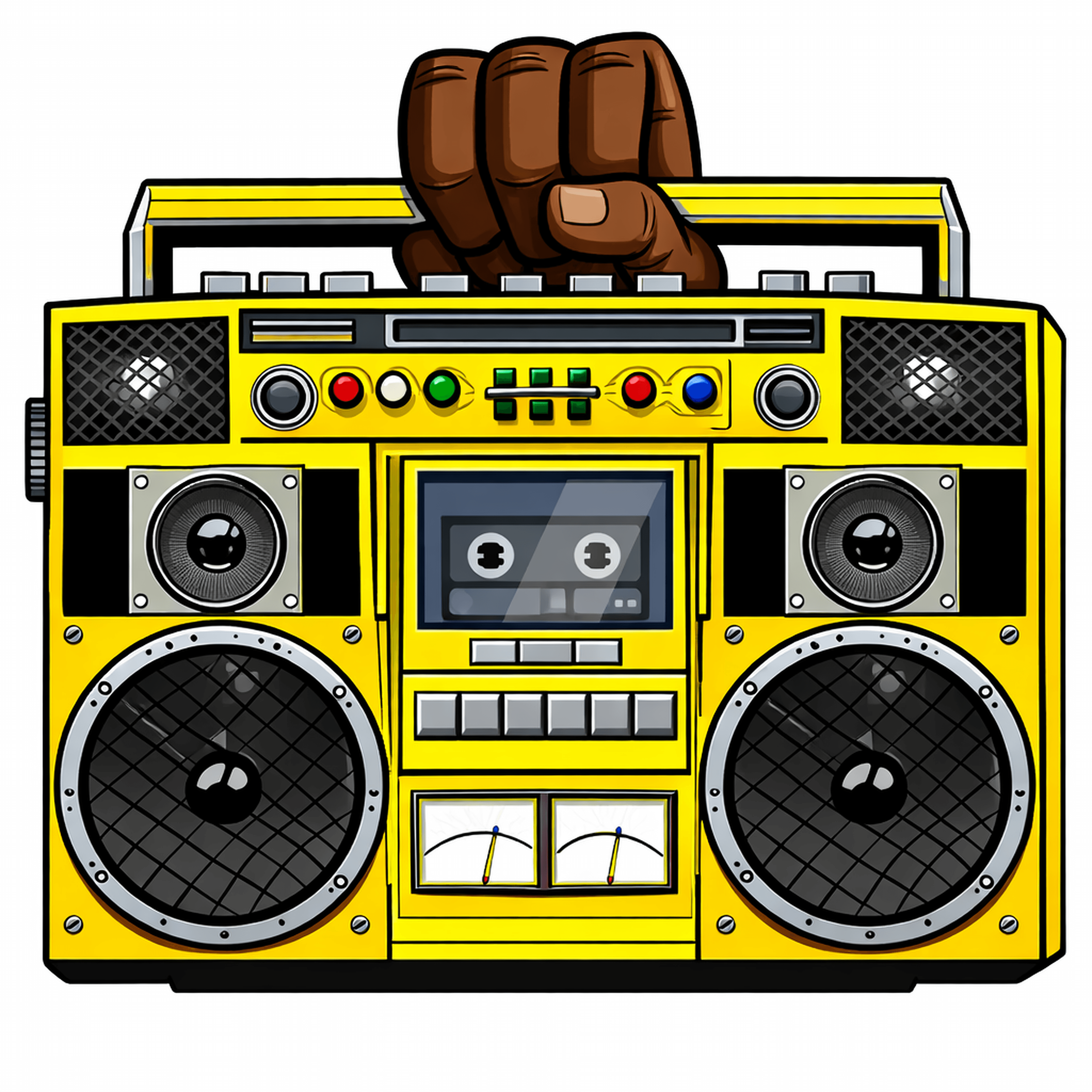 Big & Oversized Hand Holding Boom Box -  Photo Booth Props (with Pop Socket) design, perfect for fun photo booth props.