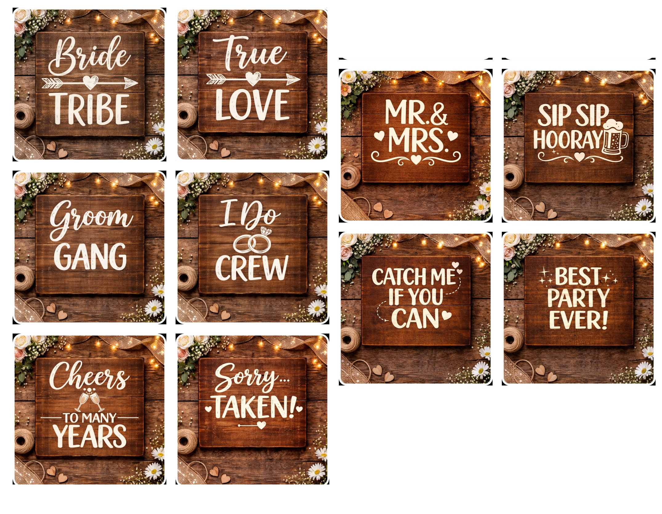 Country Wedding  Prop Set