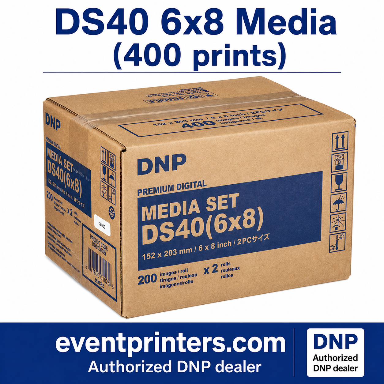 dnp ds40 6x8 media - paper and ribbon print kit for ds40 printer