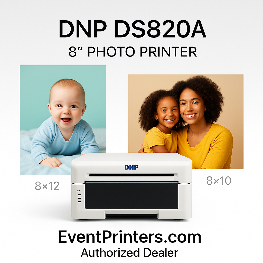 DNP DS820A photo printer for 8x10 and 8x12 prints.