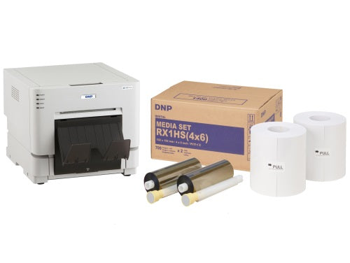 DNP DS-RX1HS Printer Bundle – 4×6 Media (1400 Prints) + Photo Booth Props + 3-Year Warranty