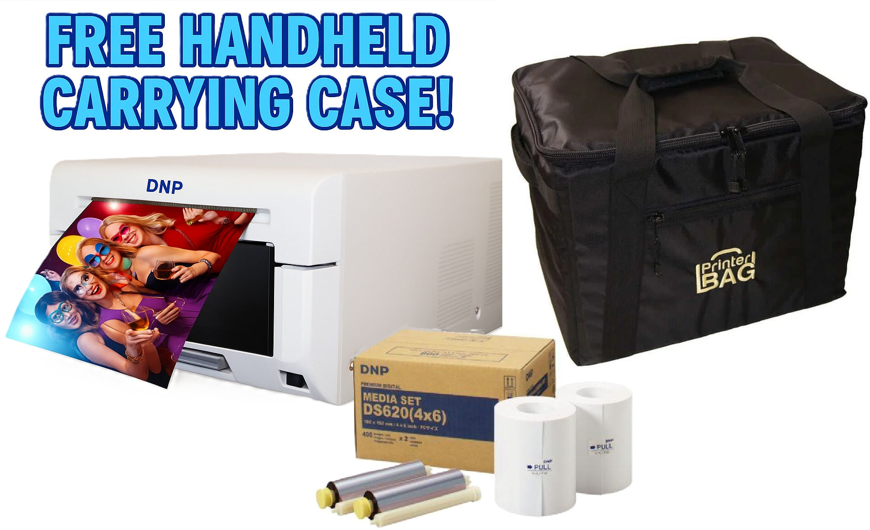 DNP DS620A Printer - Bundle with Media plus FREE Carrying Case